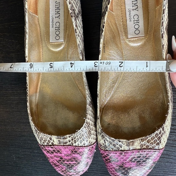 Jimmy Choo Snakeskin Pink and Cream Loafers size 36 - Picture 8 of 11